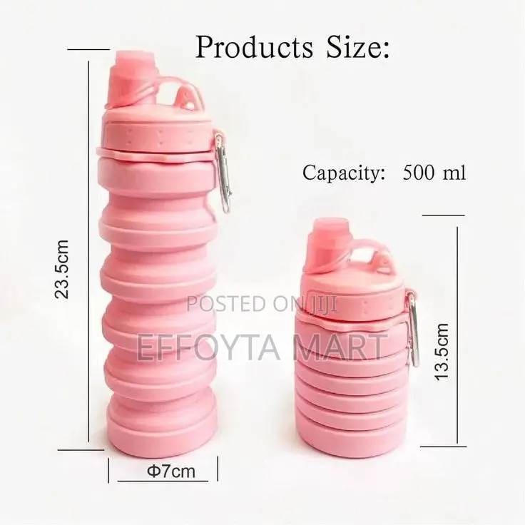 Foldable Silicone Water Bottle Bpa- Free
