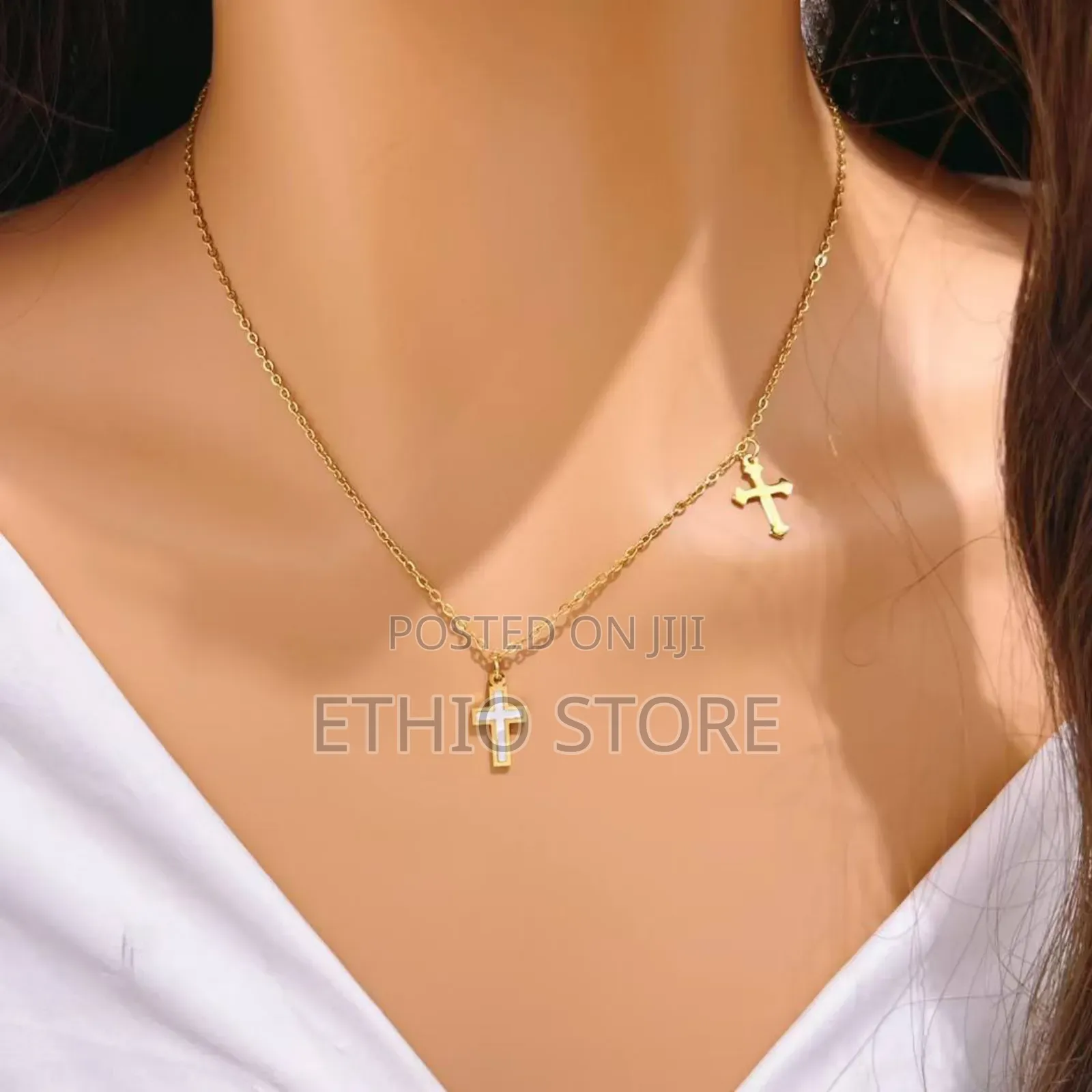 Double Cross Necklace