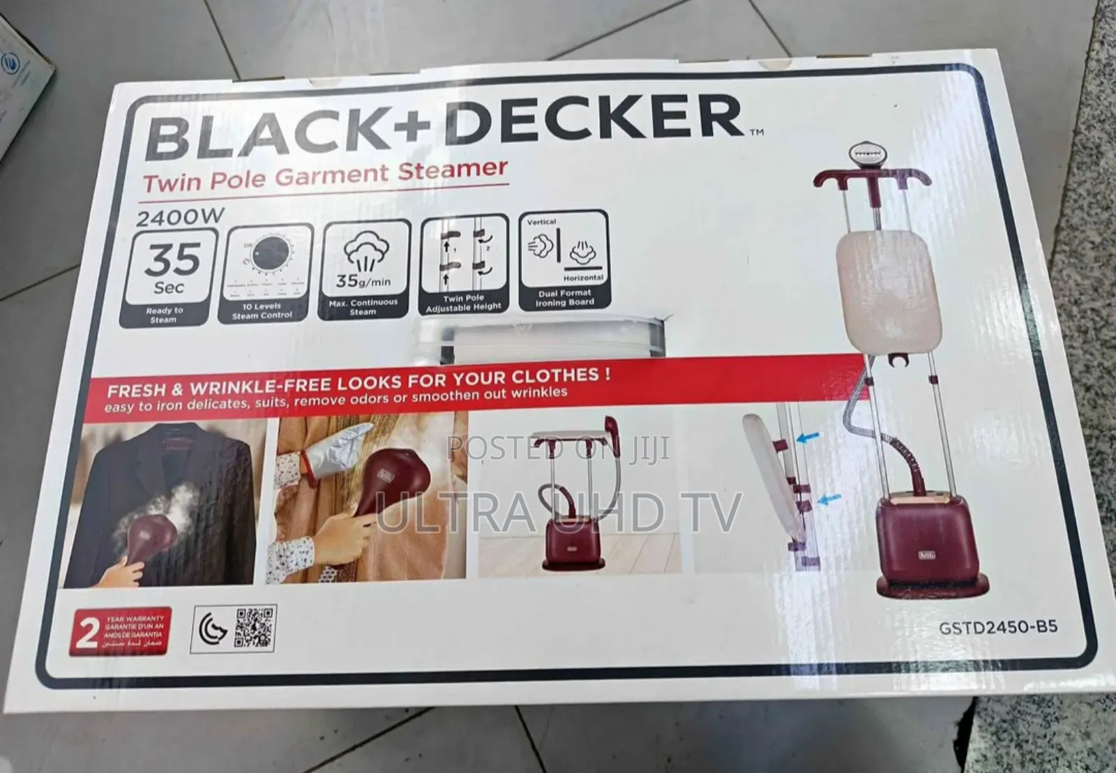 Black+Decker Twin Pole Garment Steamer (Gstd2450-B5).