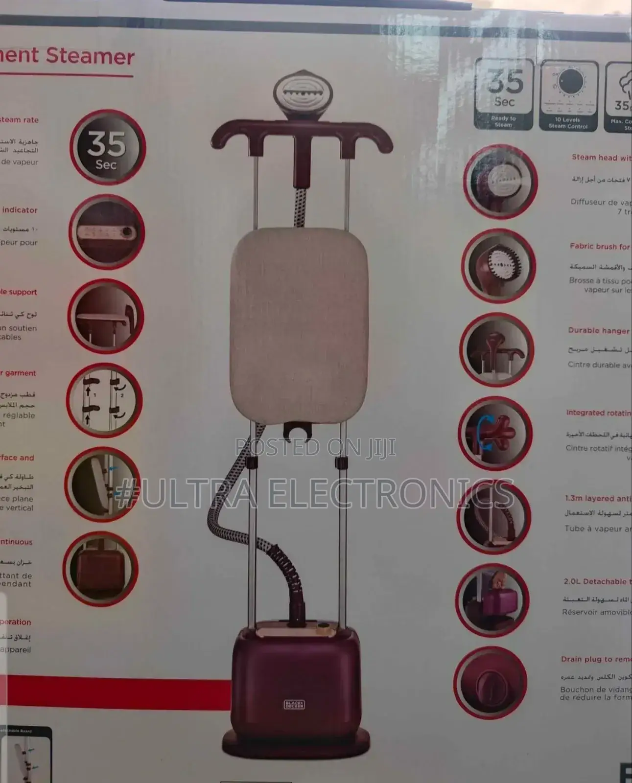 Black+Decker Twin Pole Garment Steamer (Gstd2450-B5).