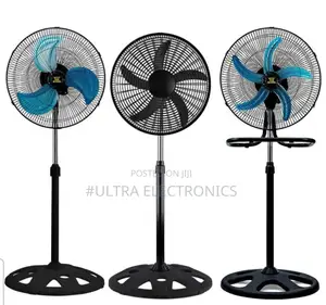 18-Inch Industrial Pedestal Stand Fans, Likely With 5 Blades