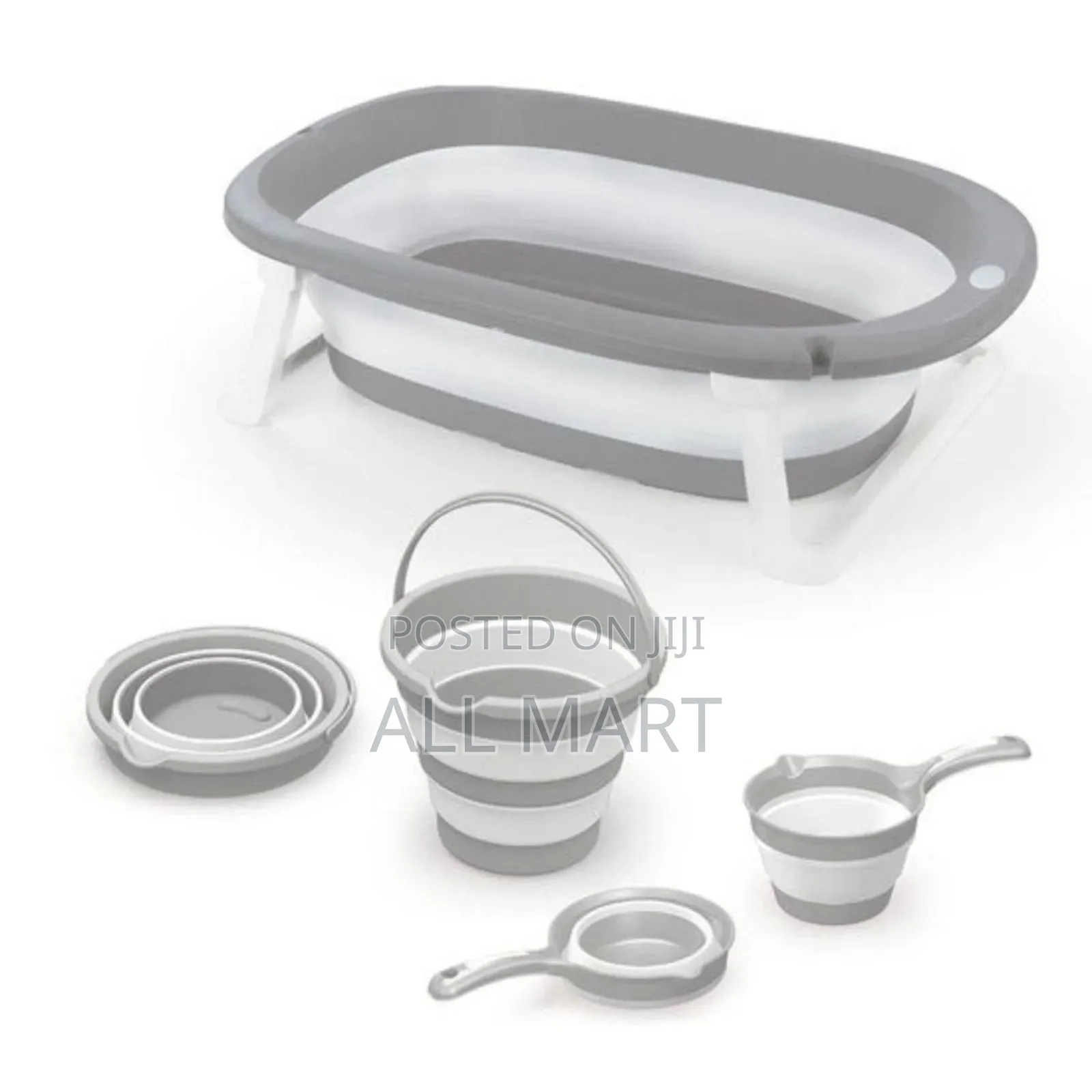 in 1 Foldable Baby Bathtub With A Thermometer and a Ladle