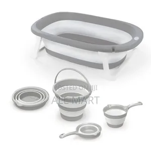 in 1 Foldable Baby Bathtub With A Thermometer and a Ladle