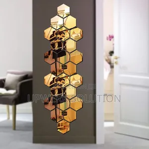 Mirror Wall Paste Hexagonal (የማይሰበር የግድግዳ መስታዉት)