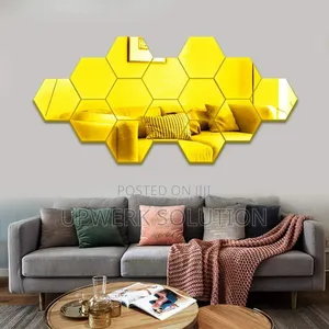 Mirror Wall Paste Hexagonal (የማይሰበር የግድግዳ መስታዉት)