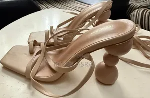 Prettylittlething Nude Strappy Bubble Heeled Sandals