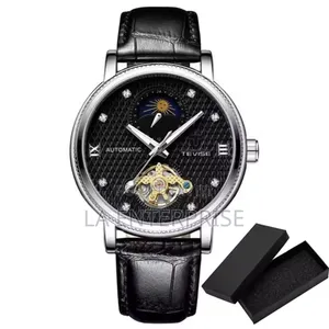 Tevise Genuine Leather Black Watch