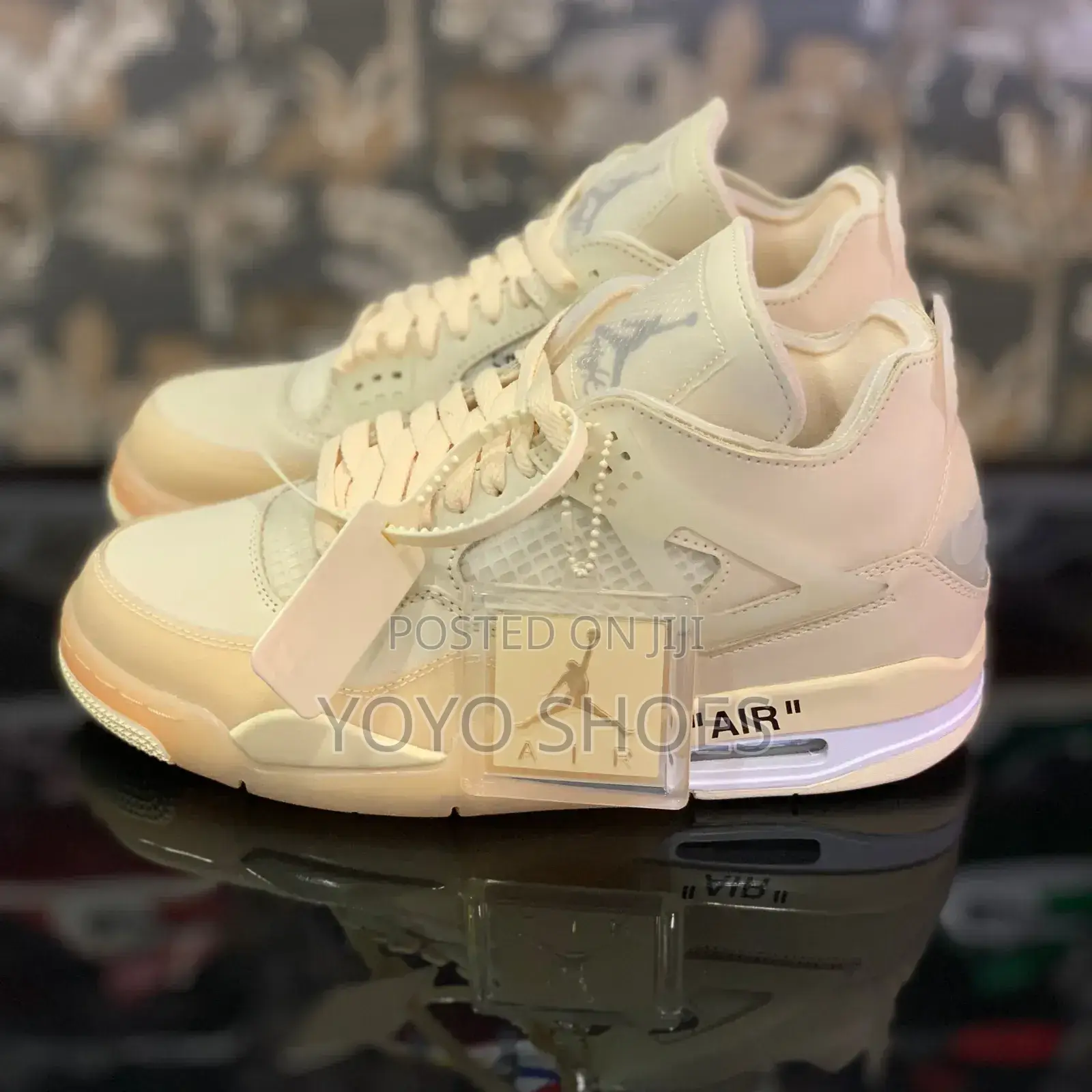 Air Jordan 4 Retro*Off White Sail Fashion Sneaker