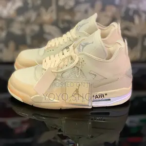 Air Jordan 4 Retro*Off White Sail Fashion Sneaker