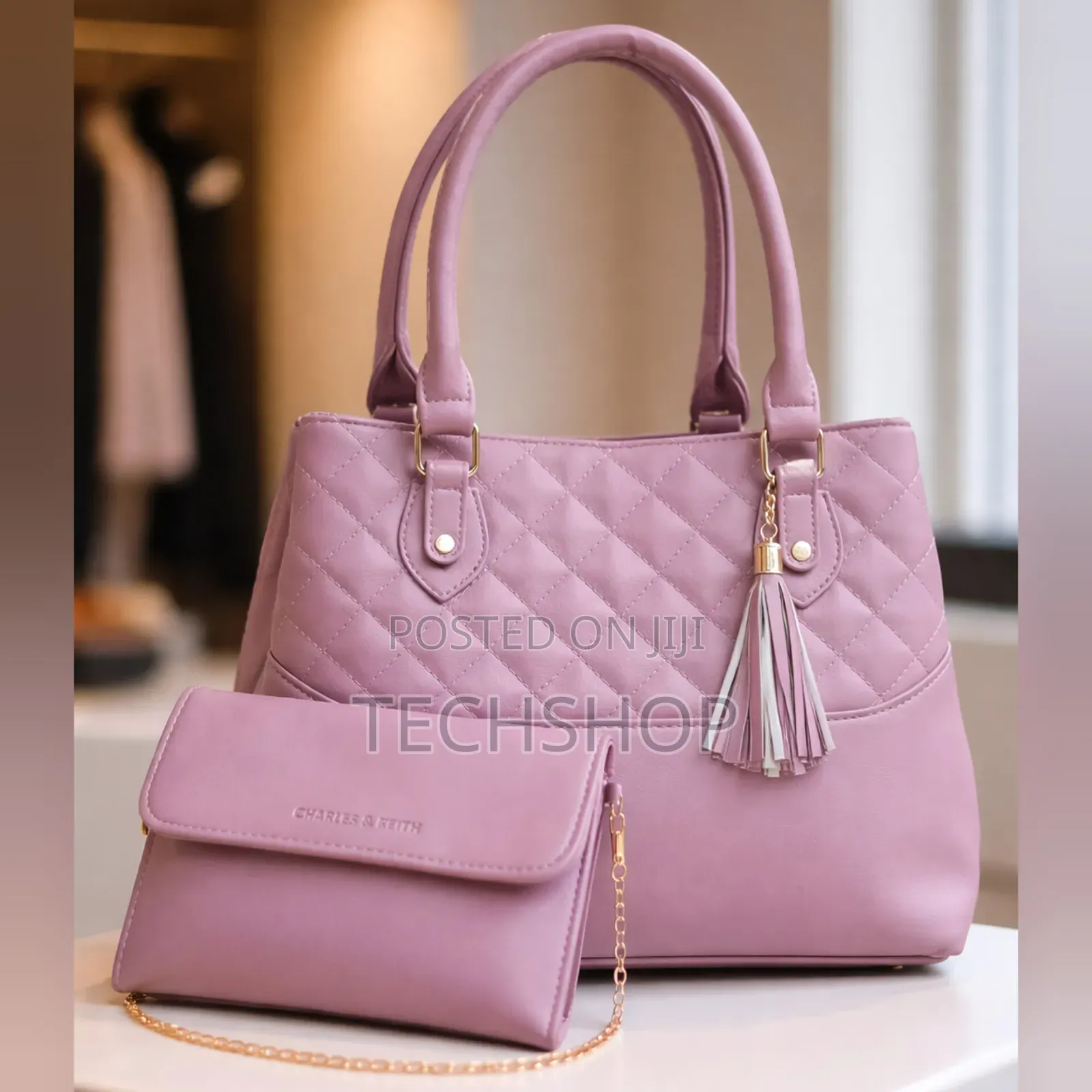 Classic Ladies Pink Combo Set Bag