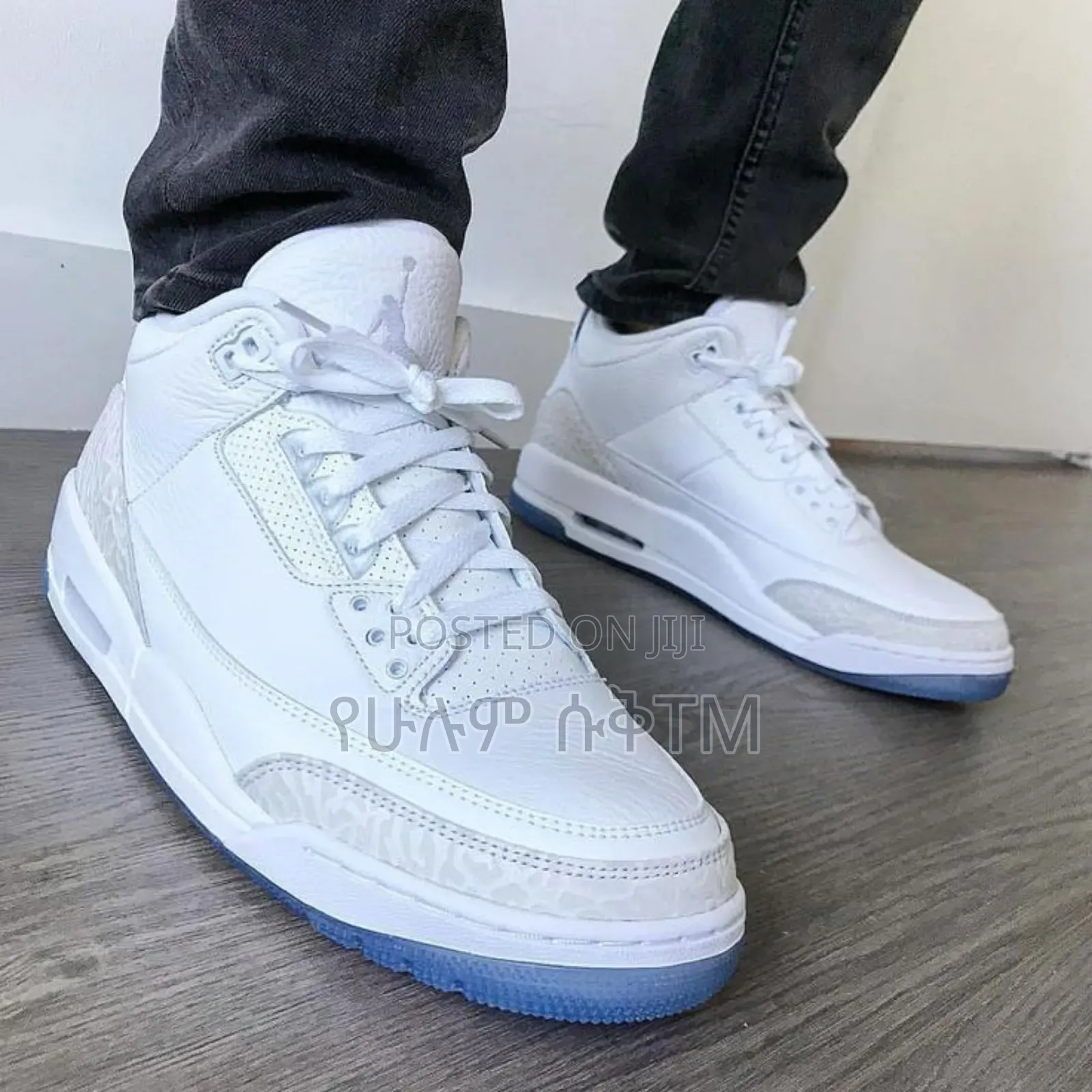Air Jordan 3 Retro 'Unc' 'White Blue' Mid Men's Shoes