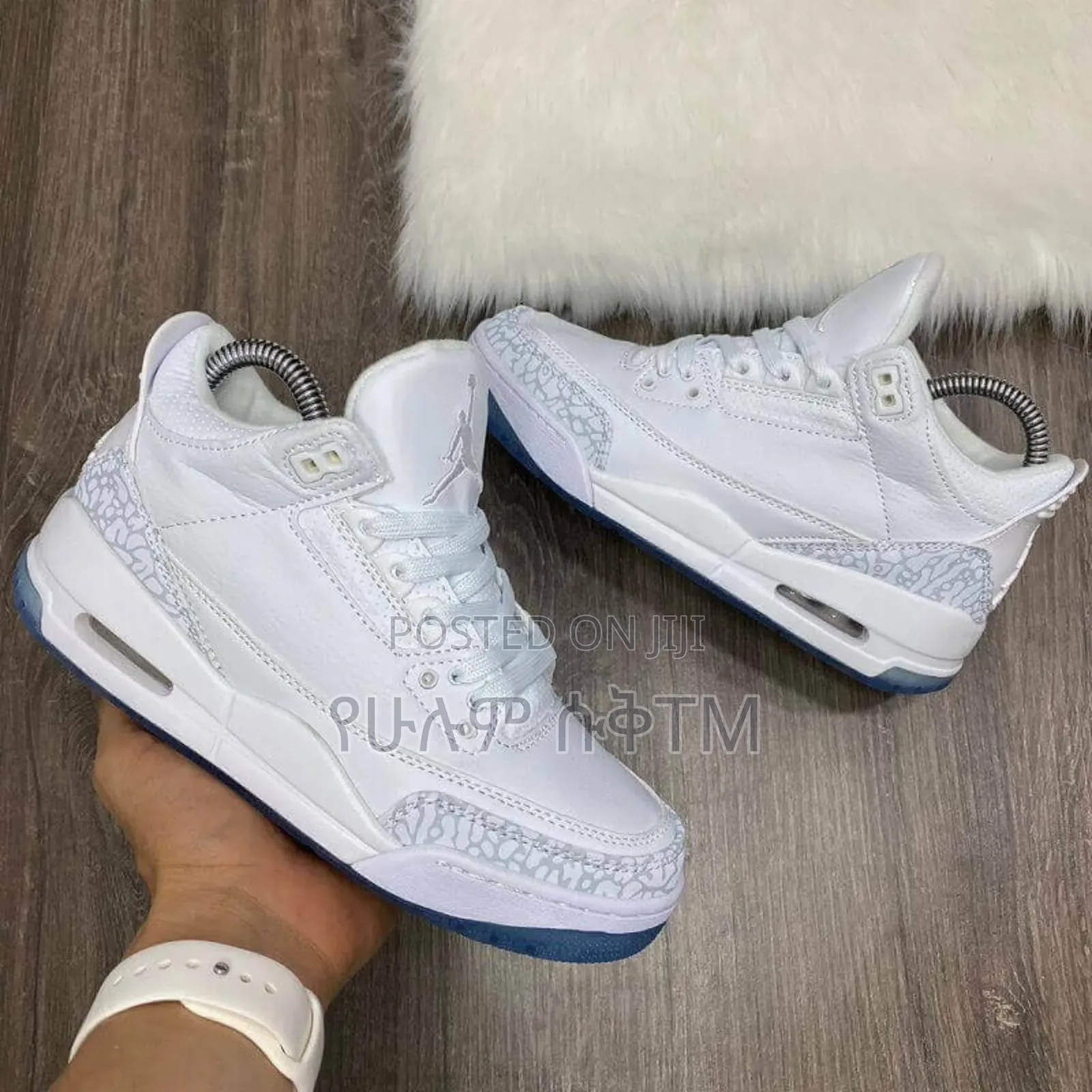 Air Jordan 3 Retro 'Unc' 'White Blue' Mid Men's Shoes