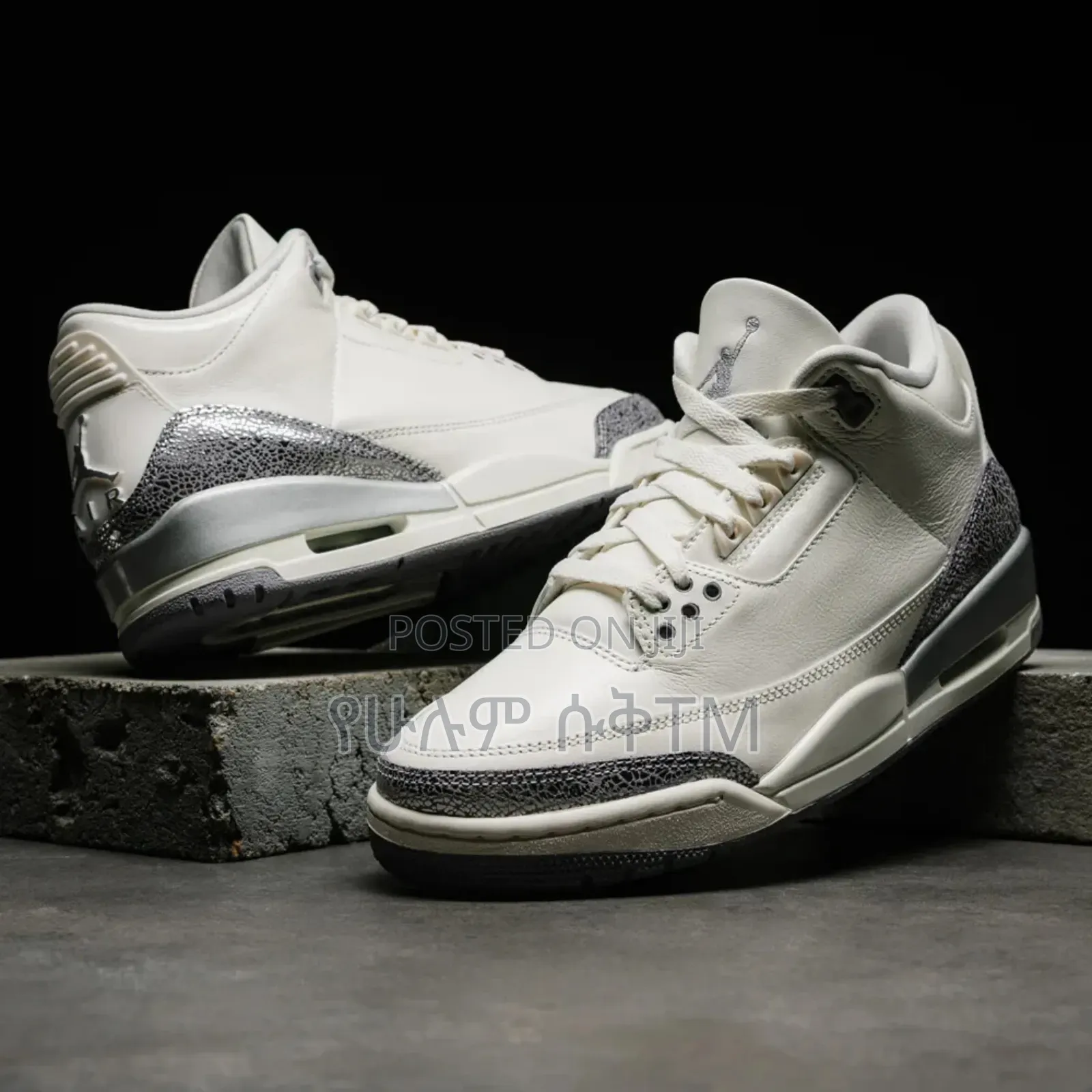 Air Jordan 3 Retro 'Sail/Cement Grey' Mid Men's Shoes