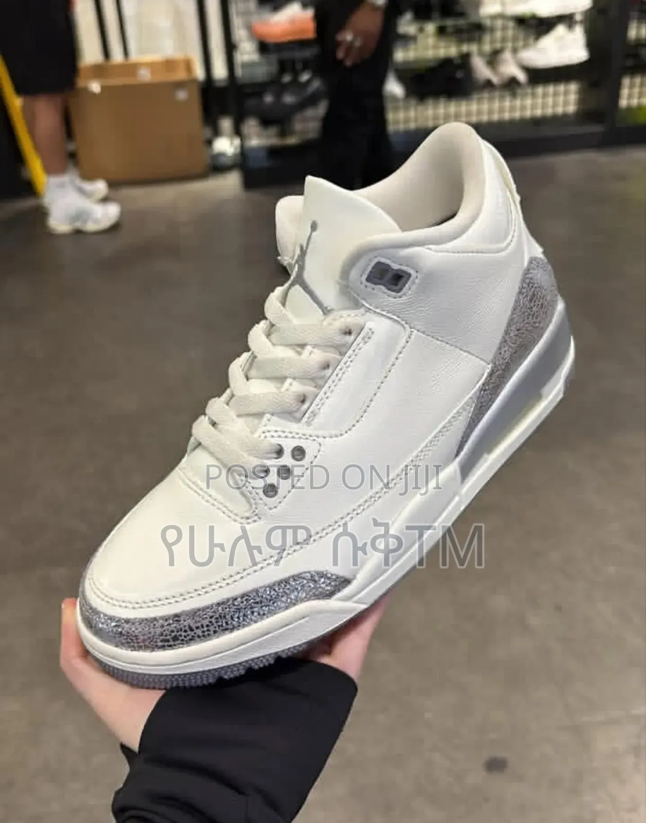 Air Jordan 3 Retro 'Sail/Cement Grey' Mid Men's Shoes