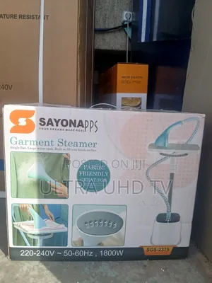 Sayona SGS-2375 Garment Steamer. It Has a Power Rating of 1800w And
