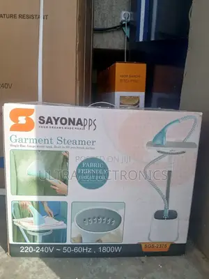 Sayona SGS-2375 Garment Steamer. It Has a Power Rating of 1800w And