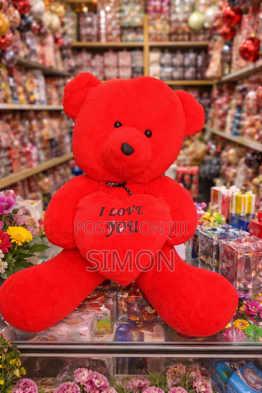 Red Teddy Bear Big Doll Valentines Gift ትልቅ አሻንጉሊት