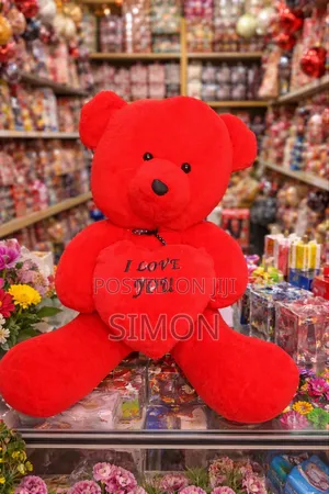 Red Teddy Bear Big Doll Valentines Gift ትልቅ አሻንጉሊት