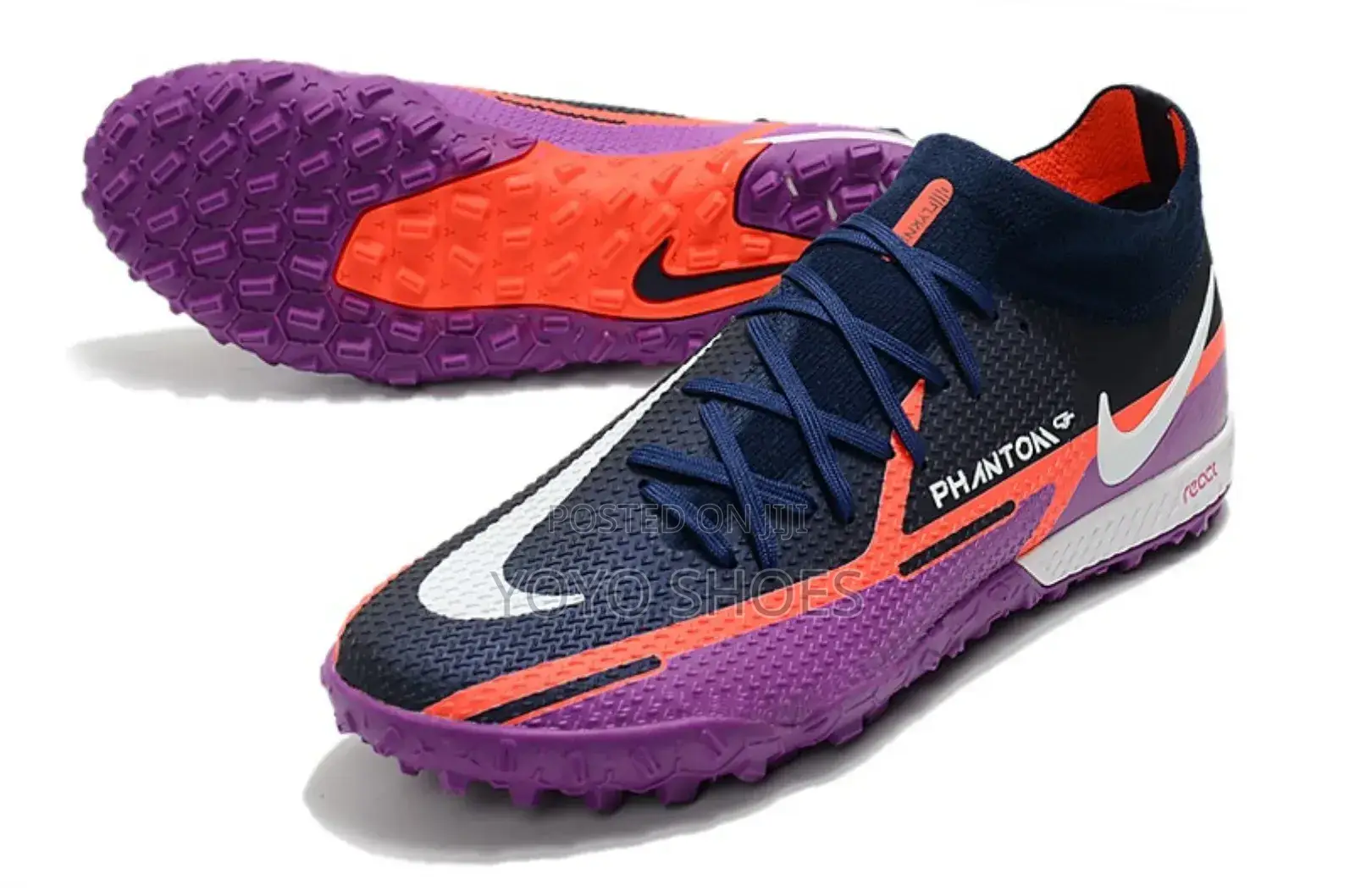 Nike Phantom Gt2 Acadamy Tf Navy Purple Futsal Soccer Cleats