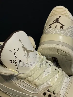 Air Jordan 3 Retro X Travis Scott 'Sail/Pale Ivory' Mid Men's Shoes