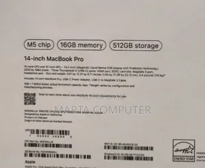 New Laptop Apple Macbook Pro 2025 M5 14-Inch 16GB Apple M5 SSD 512GB