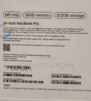 New Laptop Apple Macbook Pro 2025 M5 14-Inch 16GB Apple M5 SSD 512GB
