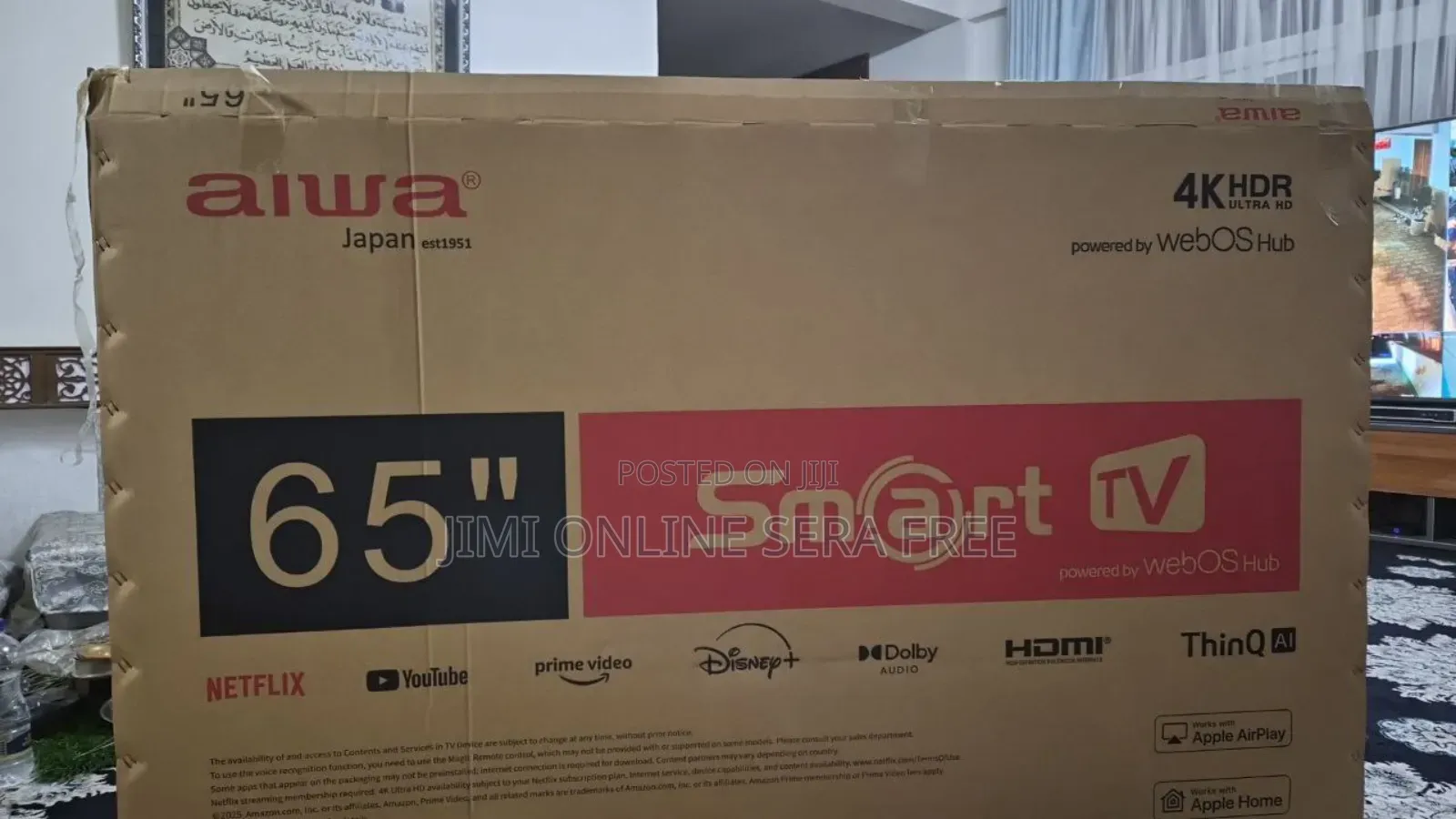 Aiwa Smart Led Tv 65 Inch Andraid Framless Tv 2025 Model