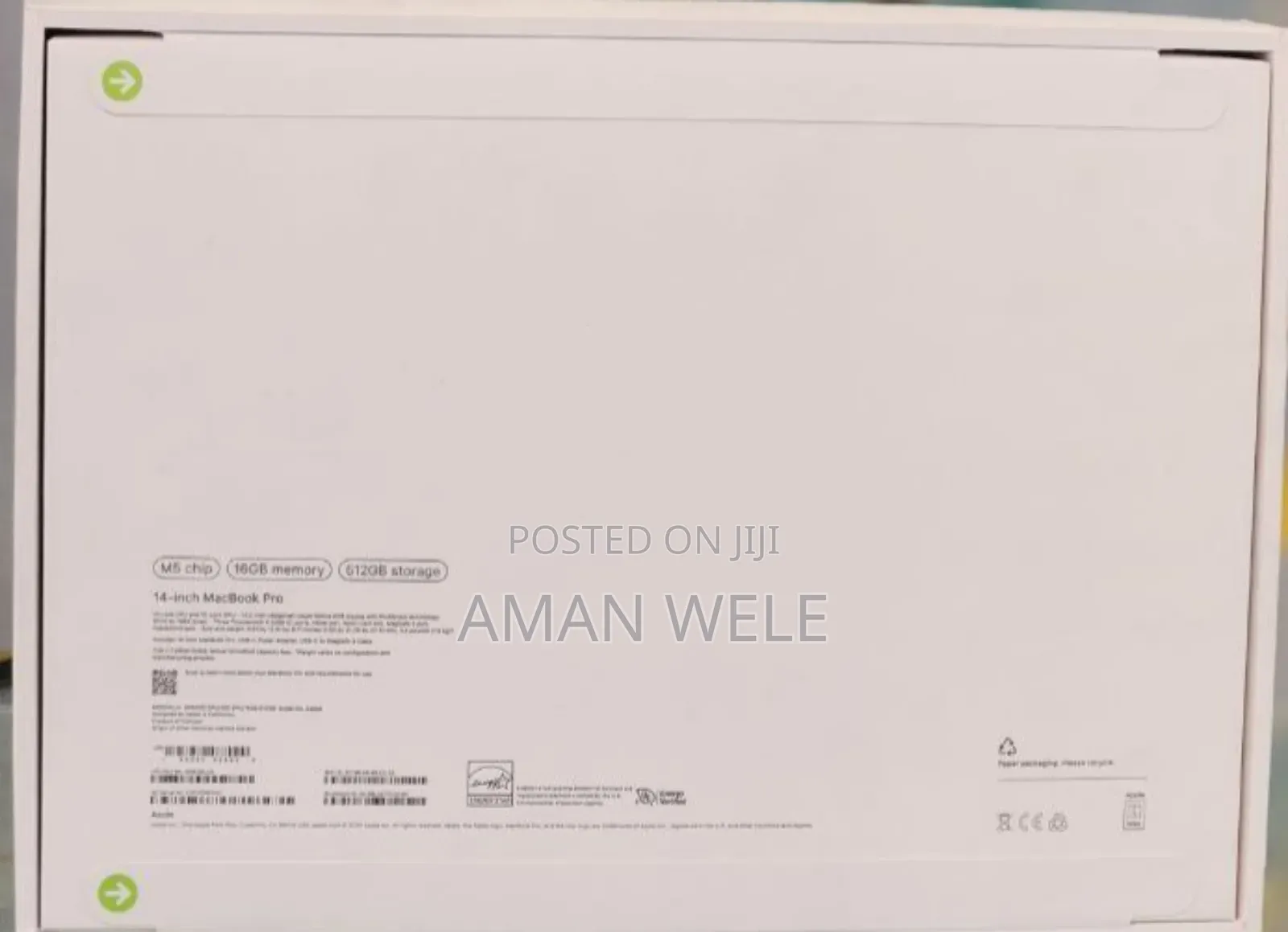 New Laptop Apple Macbook Pro 2025 M5 14-Inch 16GB Apple M5 SSD 512GB