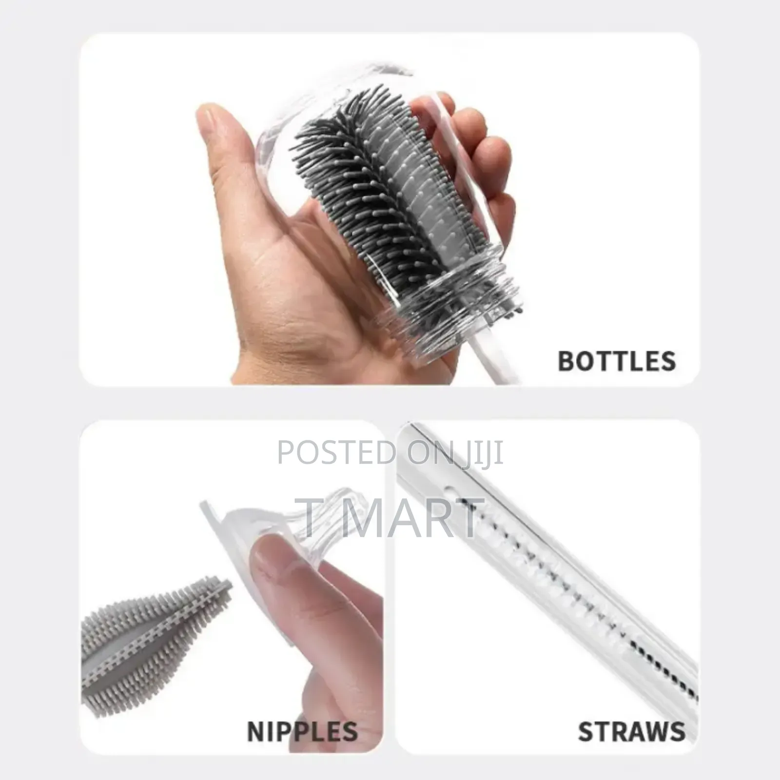 3-in-1 Silicone Baby Bottle Cleaning Brush Set