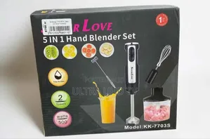 Silver Love 5 in 1 Hand Blender Set. Model: Kk-7703s.