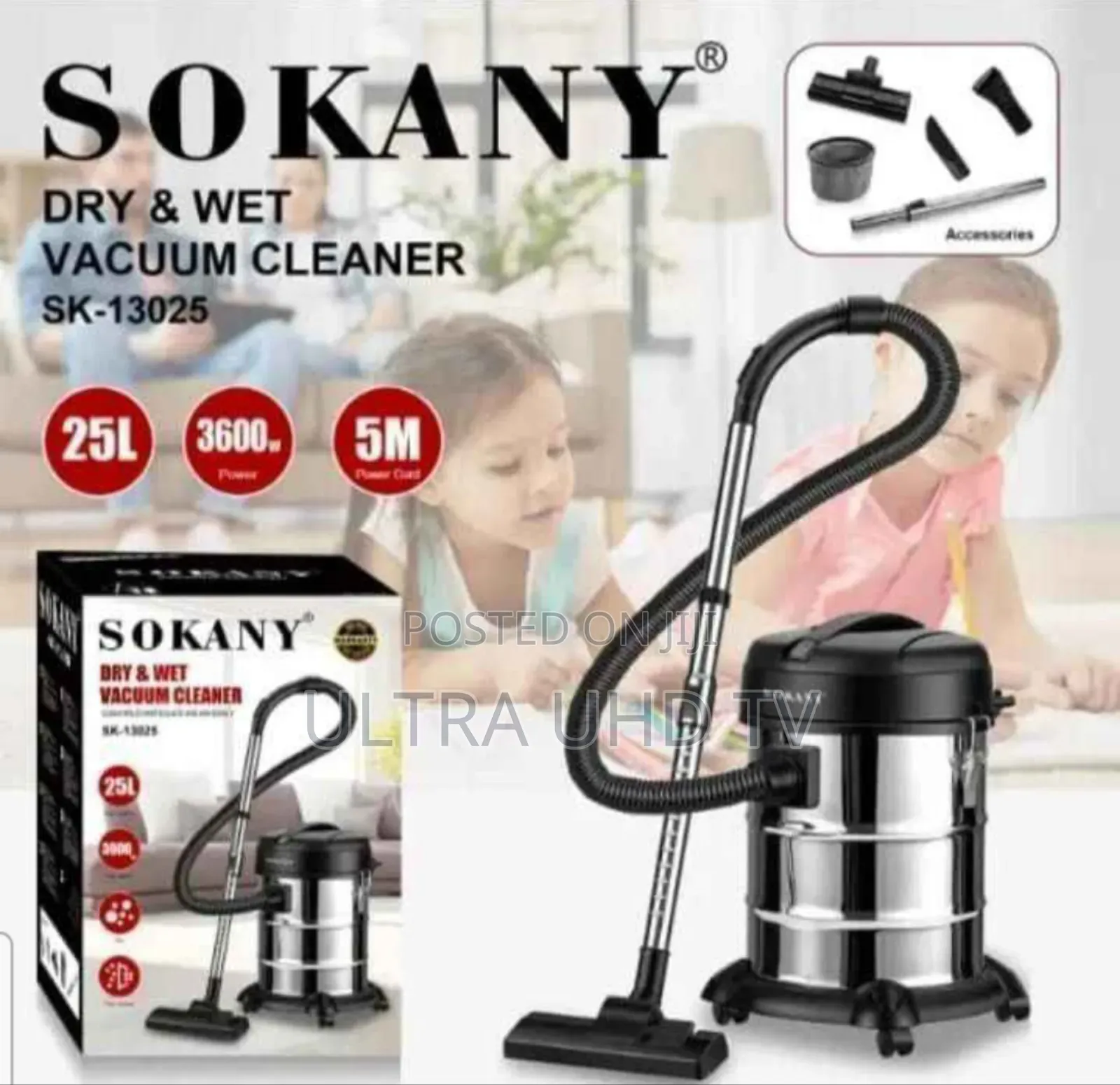 Sokany Sk-13025 Drum Vacuum Cleaner.It Has a Powerful 3600-Watt Motor.