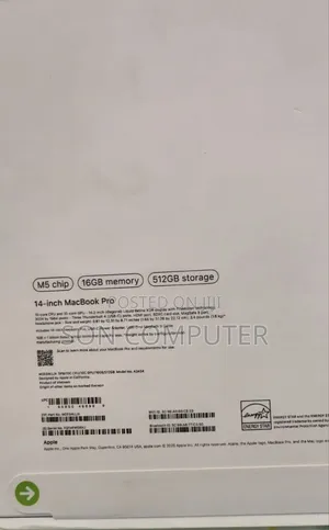 New Laptop Apple Macbook Pro 2025 M5 14-Inch 16GB Apple M5 SSD 512GB