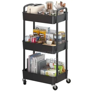 3-Tier Rolling Kitchen Storage Trolley Cart With Wheels