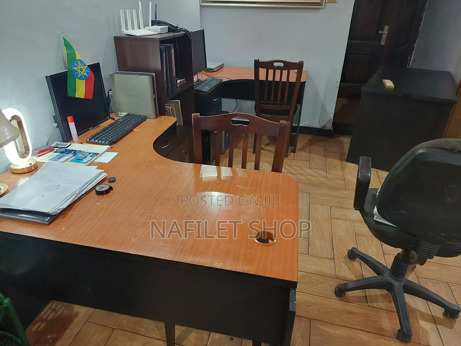 Table ጠረፔዛ (L Shape Computer Desk)