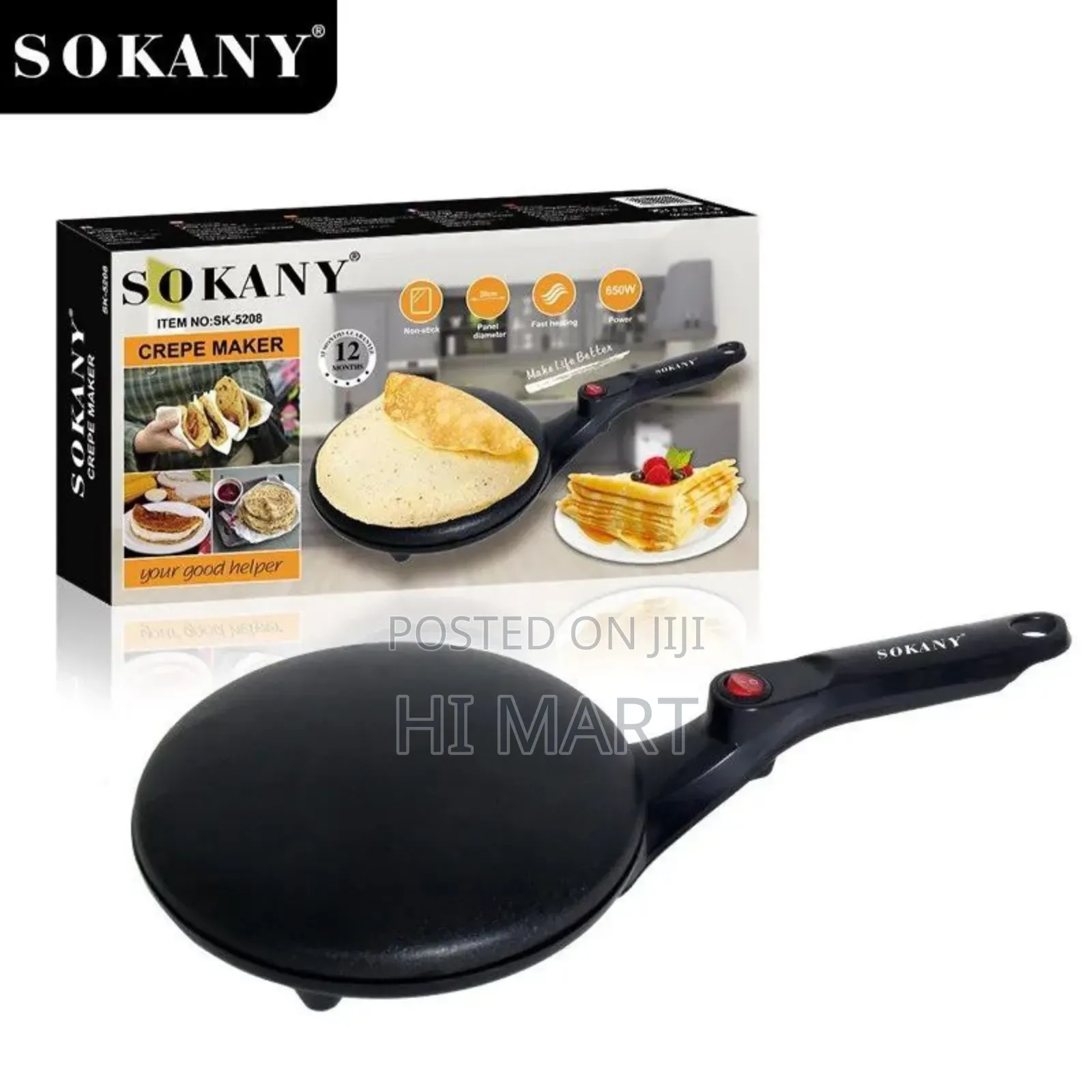 High Quality Sokany Electric Crepe Maker