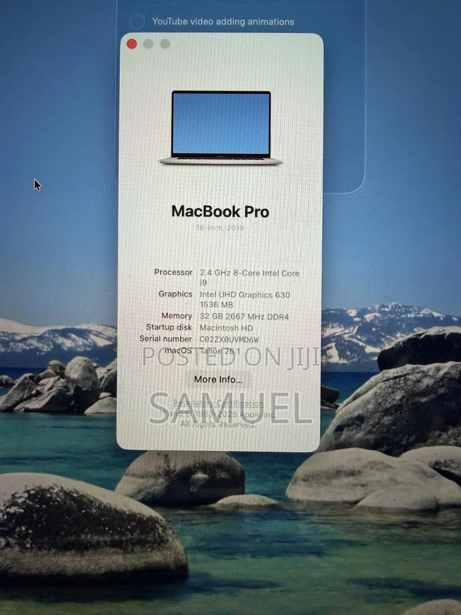 Laptop Apple MacBook Pro 2019 32GB Intel Core I9 SSD 1T