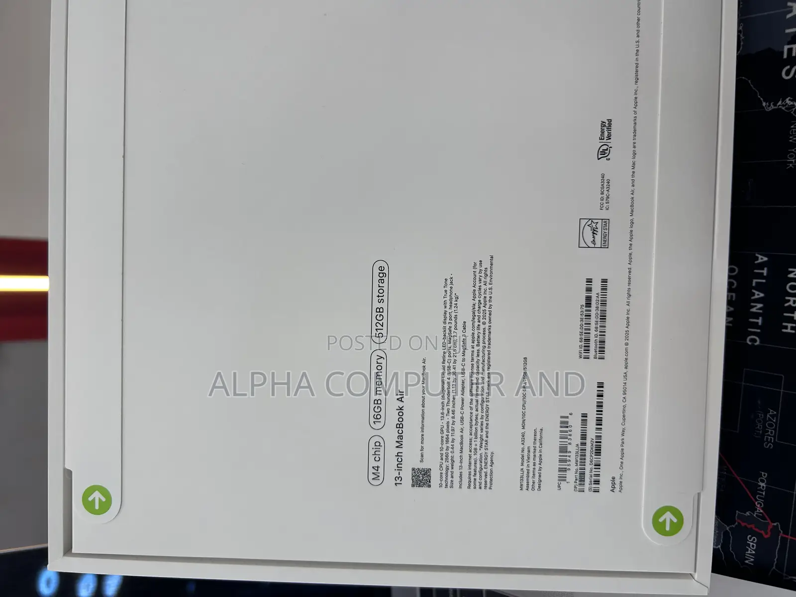 New Laptop Apple MacBook Air 2025 M4 13-Inch 16GB Apple M4 SSD 512GB