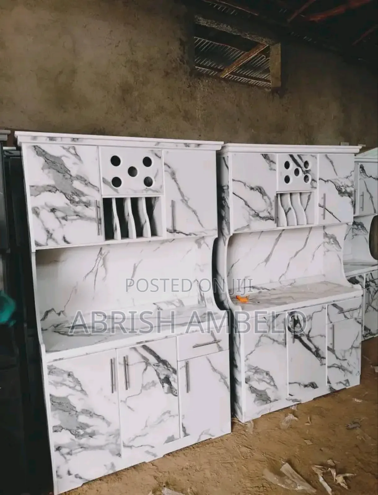 White Color Laminate Kitchen Cabinets