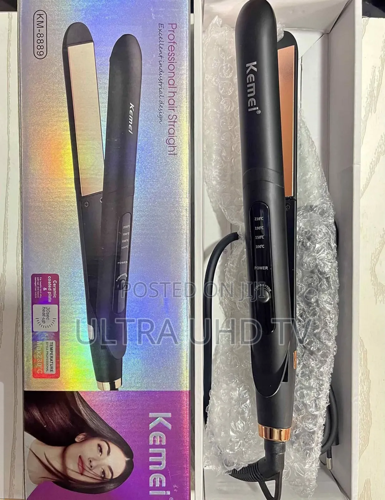 Kemei Km-8889 Hair Straightener. Features Ceramic Coated Plates