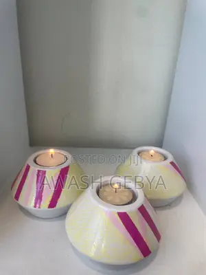 3 Set Off Ceramic Candle Holders
