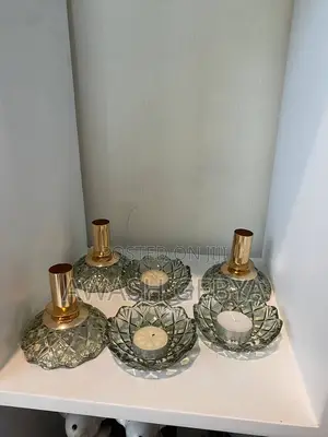 3 Pieces Perfume Bottle Looking Candle Holder