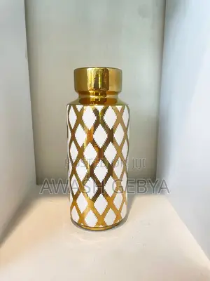 White With Gold Combination Flower Vase