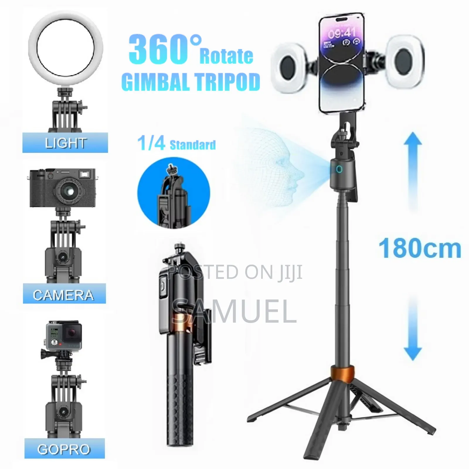 Plokama Selfie Stick With a Built-in Tripod and a Phone Mount.