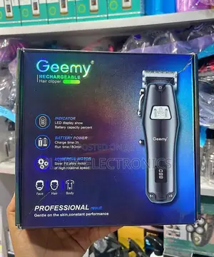 የፀጉር ማሽን Geemy Gm-6680 Rechargeable Hair Clipper It Powerful Silver
