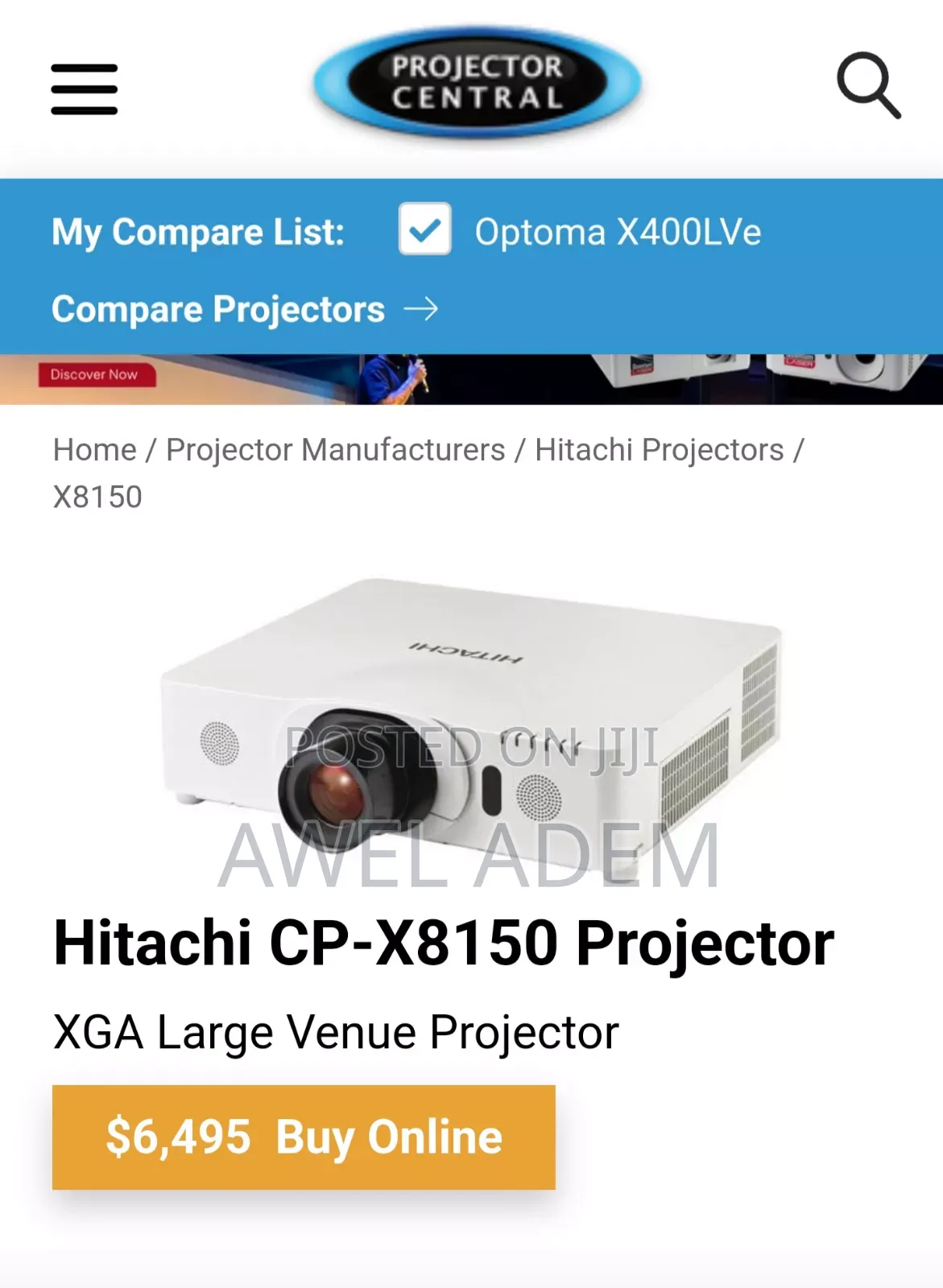 Hitachi 3lcd Professional Cinema Laser Projector Wifi Wireless
