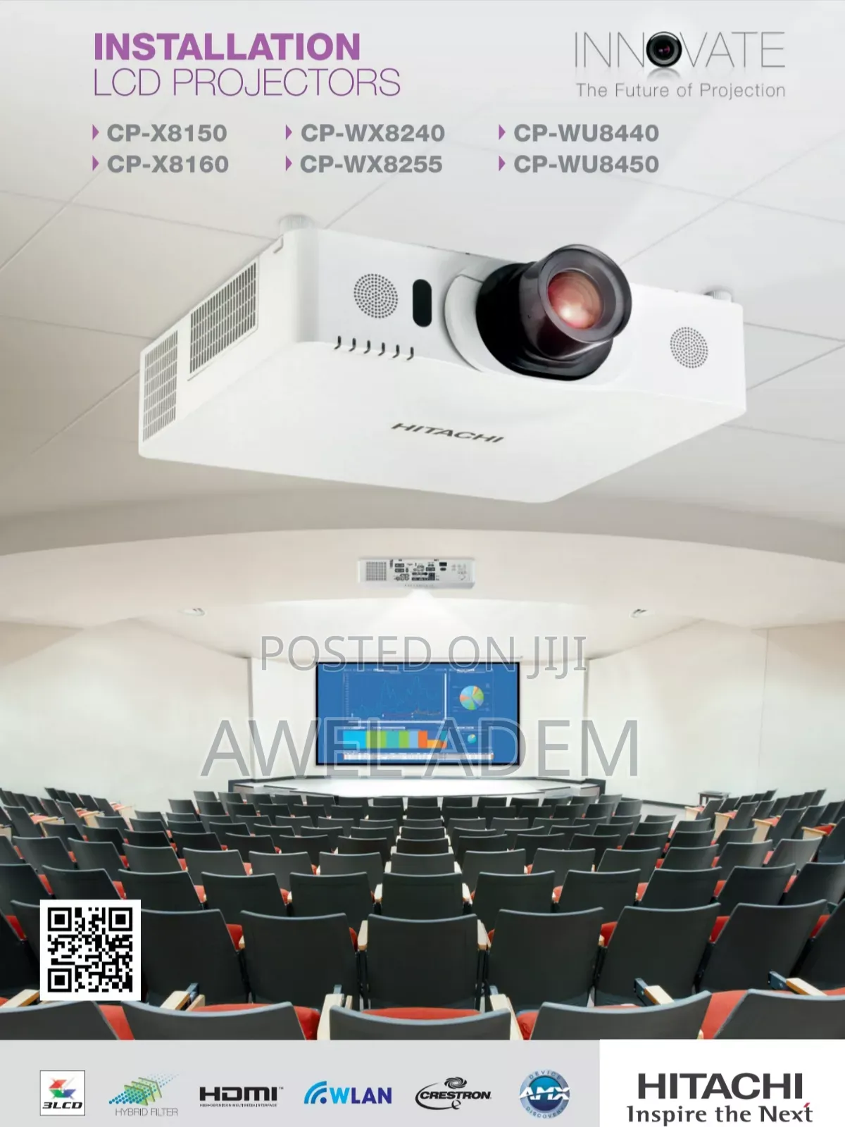 Hitachi 3lcd Professional Cinema Laser Projector Wifi Wireless