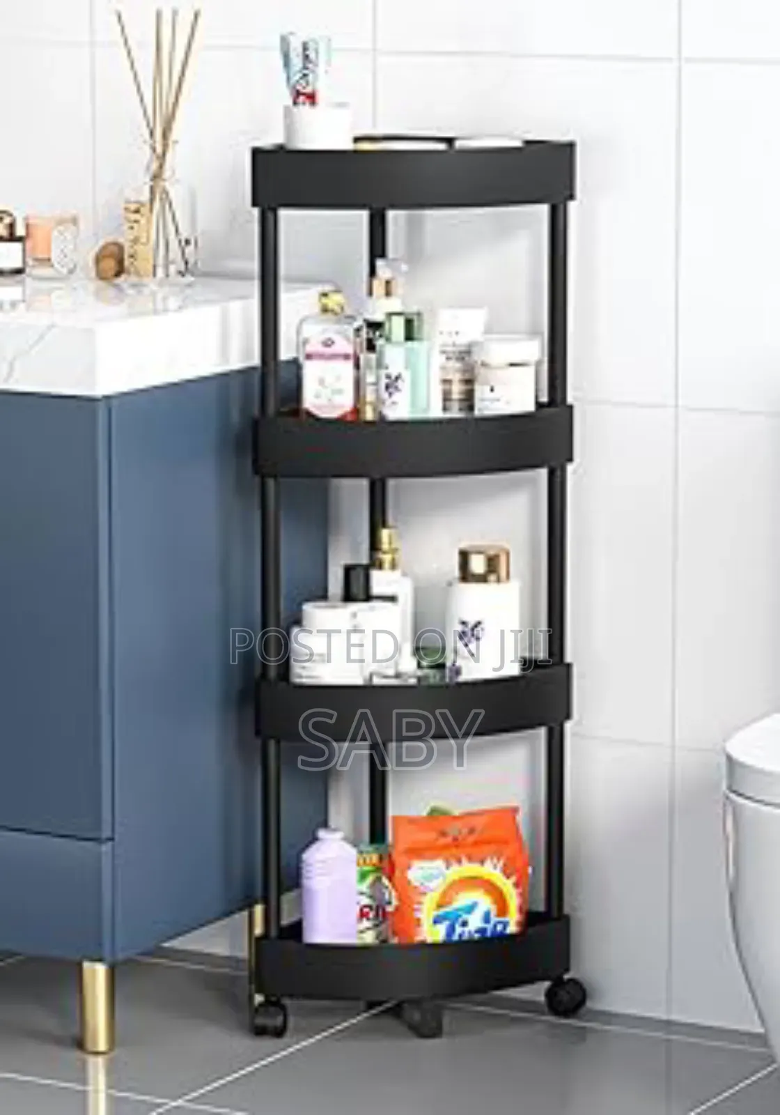 Corner Bathroom Storage Rack With Hooks