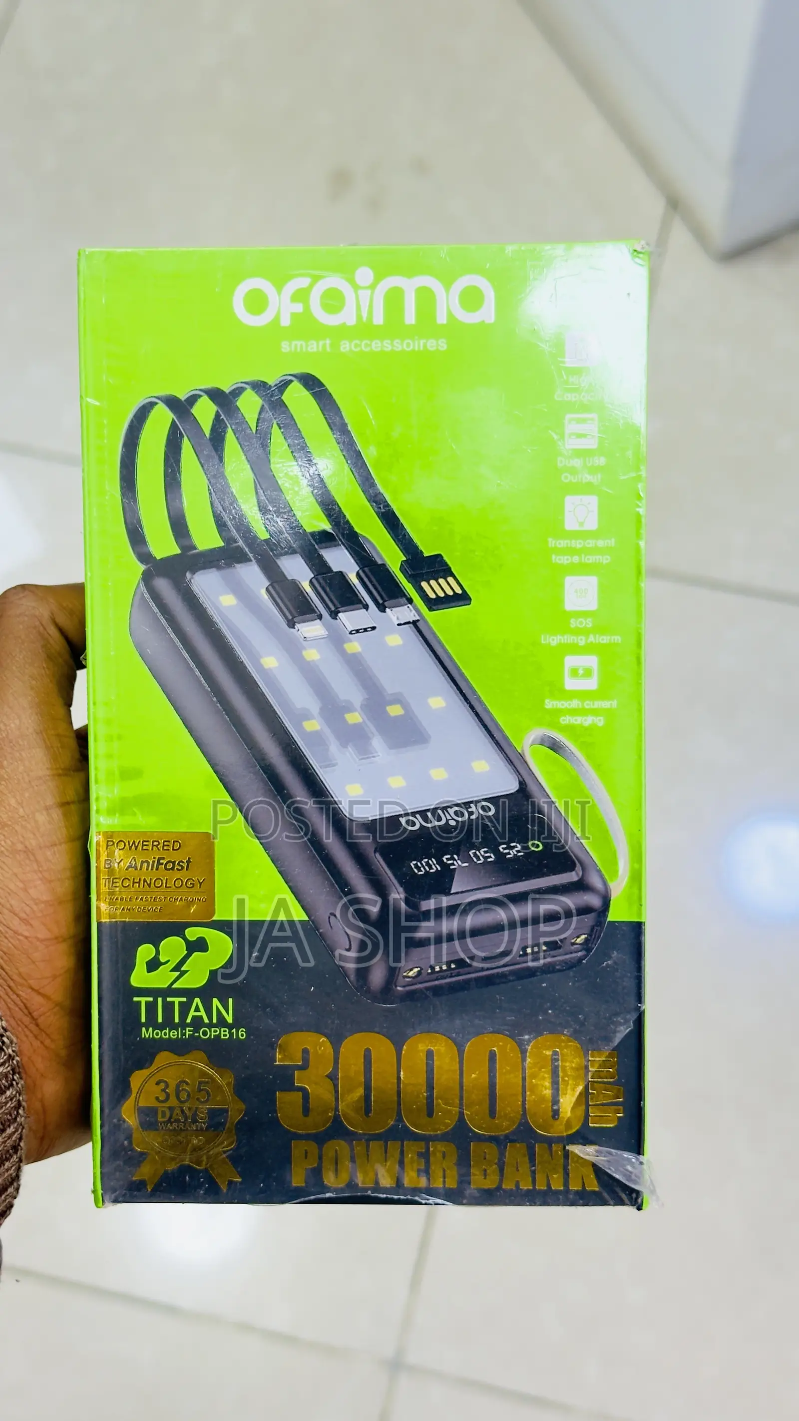Ofaima Titan 30,000mah High-Capacity Power Bank
