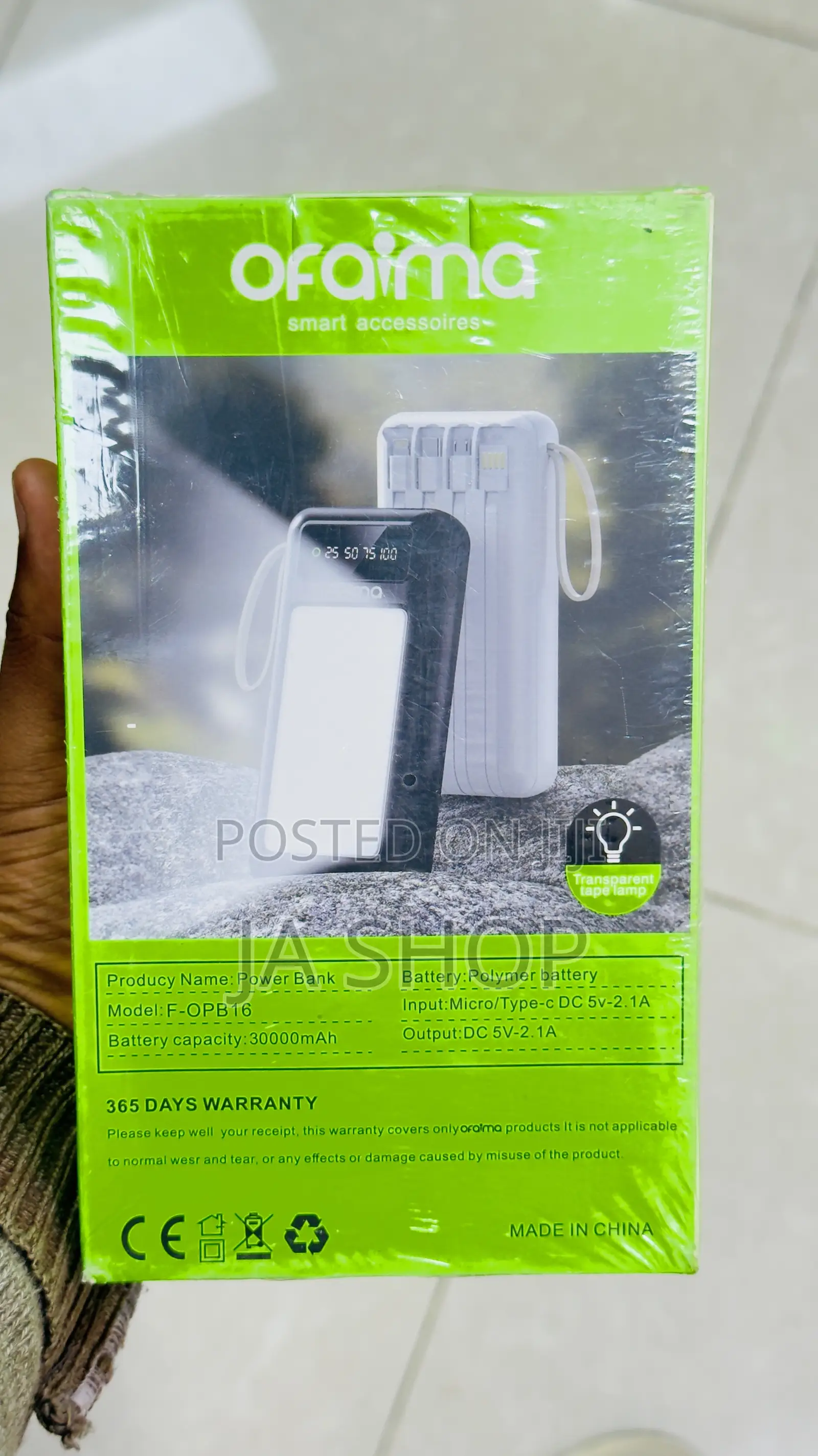 Ofaima Titan 30,000mah High-Capacity Power Bank