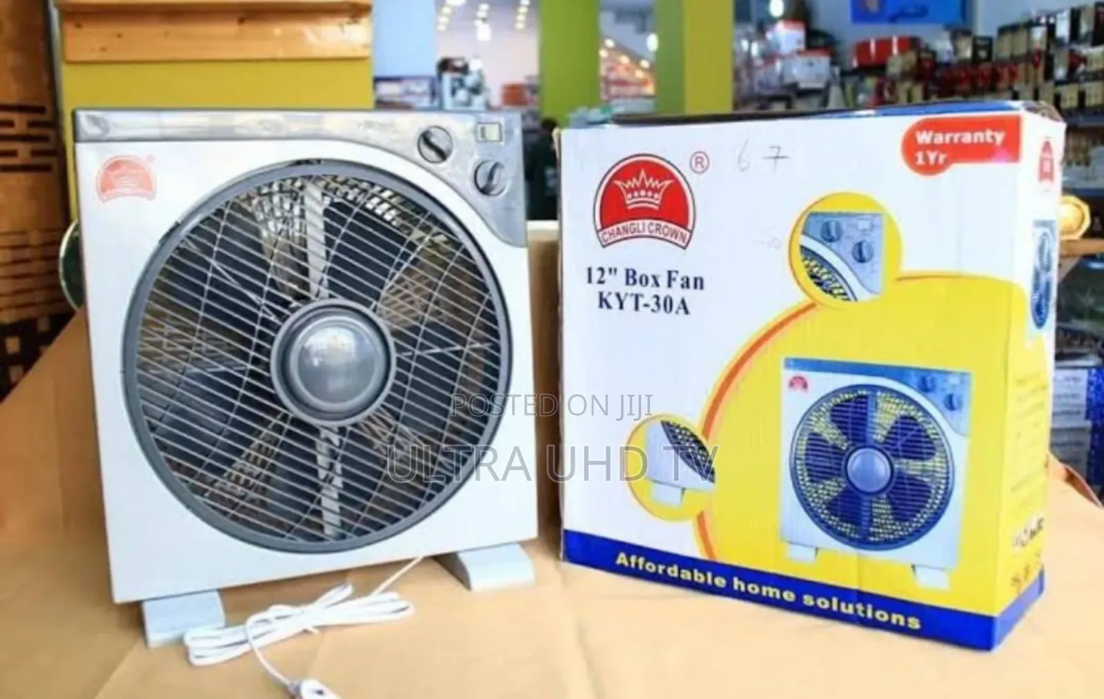 Changli Crown 12" Box Fan, Model Kyt-30a. It Features